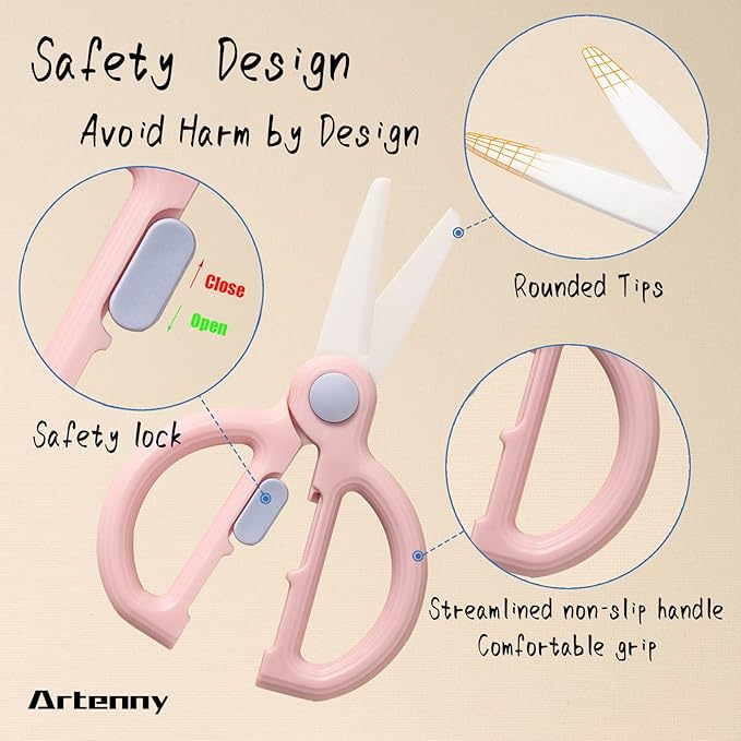 Baby Food Scissors with Travel Case, Ceramic Food Scissors Kids, Toddler - Image 3
