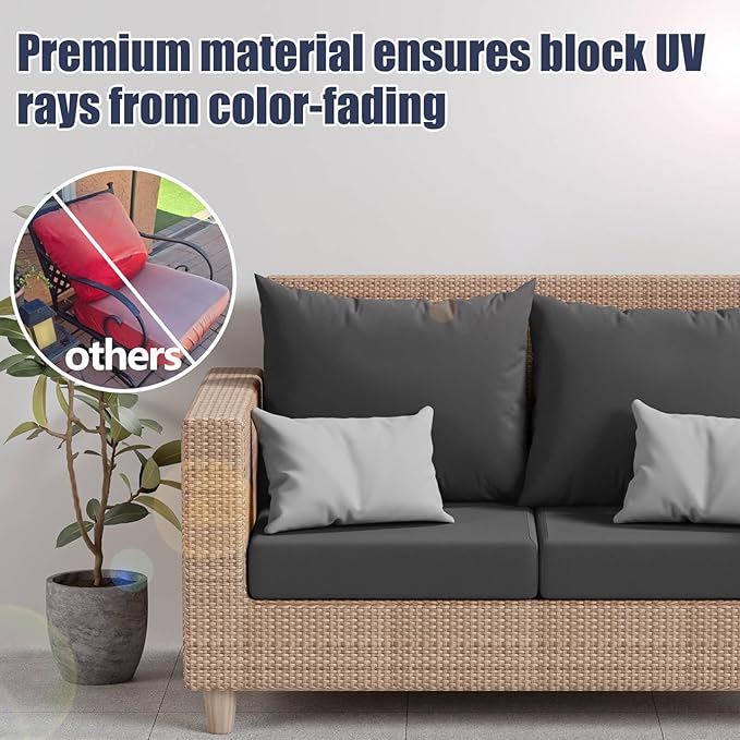 8Pcs Stretch Patio Cushion Covers, Outdoor Couch & Sofa Replacement Slipcovers - Image 3