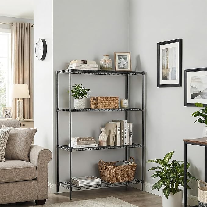 BestOffice 4-Tier Wire Shelving Unit, 1000 LBS Heavy Duty Metal Storage Shelves - Image 2