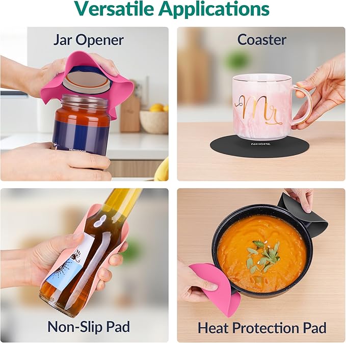 NIHOME Silicone Jar Opener – 6 Inch Large Anti-Slip Grip Pads, Premium 100% - Image 7