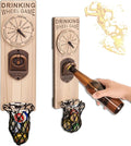 Magnetic Bottle Openers with Catcher, Wall Mounted Wooden Beer Bottle Opener by LUCYLANKER