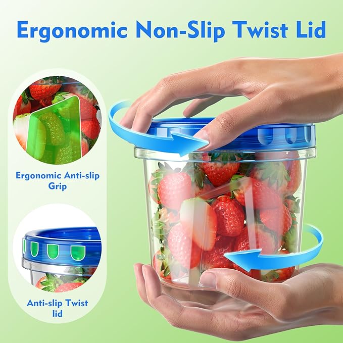 BiuLeon 12 Pack- 34/24/17oz Freezer Storage Containers, Plastic Food Storage - Image 3