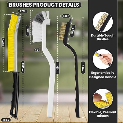 8 Pcs Crevice Cleaning Brush Set – Hard Bristle Cleaning Tools - Image 2
