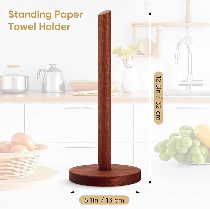 Kaishun Wooden Paper Towel Holder Countertop - Image 2