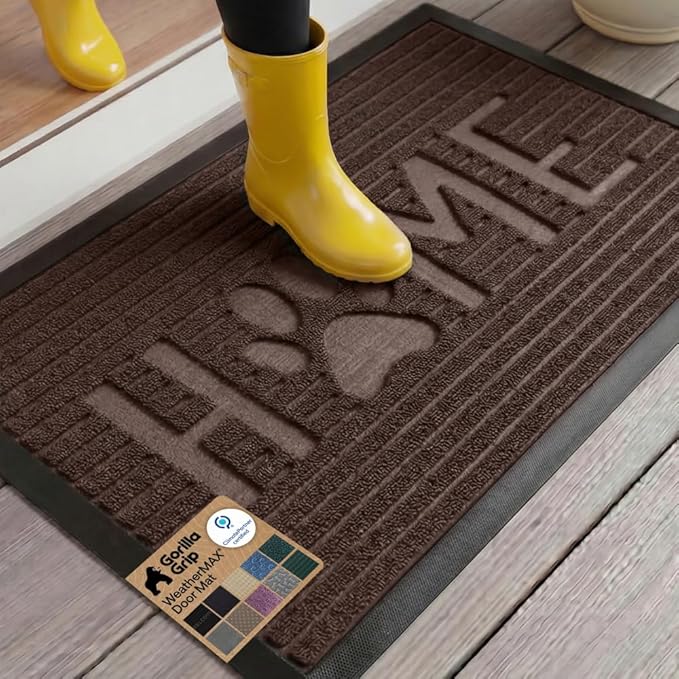 GORILLA GRIP 100% Waterproof All-Season WeatherMAX Doormat 35x23, US Designed by GorillaGrip