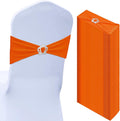 50 Pcs Stretch Chair Sashes with Crown Chair Sashes with Buckle Slider Wedding Elastic Cover for Party Bridal Baby Shower Ceremony Reception Banquet(Orange)