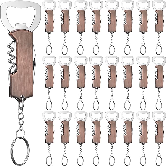 Ziliny 24 Pcs Bottle Opener Keychain Bulk Wine Bottle Beer Opener Keychain by Ziliny