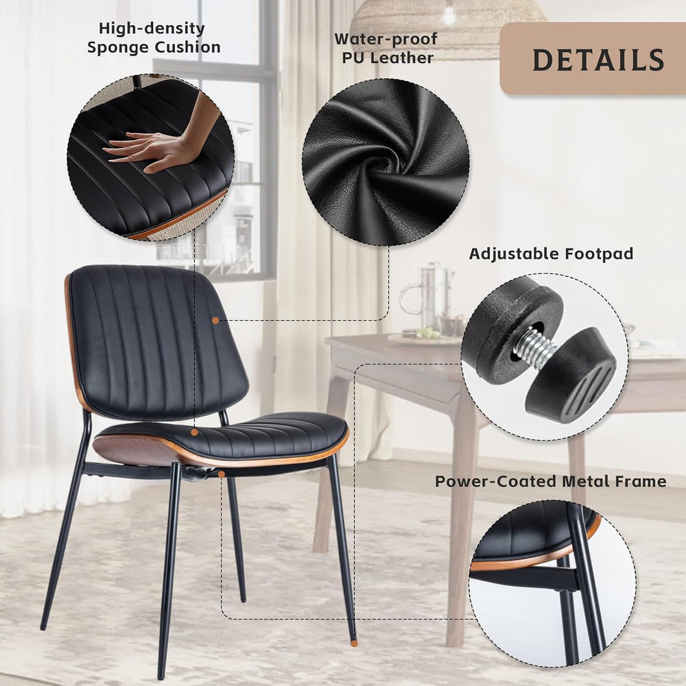 Dining Chairs Set of 6, Upholstered Mid-Century Modern Dining Room and Kitche...