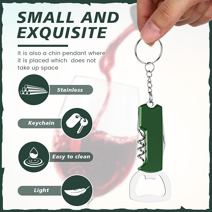 Ziliny 24 Pcs Bottle Opener Keychain Bulk Wine Bottle Beer Opener Keychain - Image 7