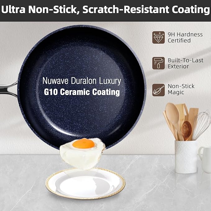 Nuwave Lux 13pc Forged Lightweight Cookware Set PFAS Free, Healthy G10 Duralon - Image 2