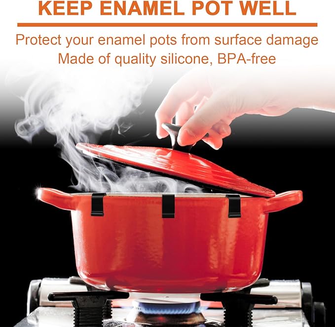 24pcs Dutch Oven Lid Protector Clips, Silicone Dutch Oven Lid Flexible Bumper - Image 4