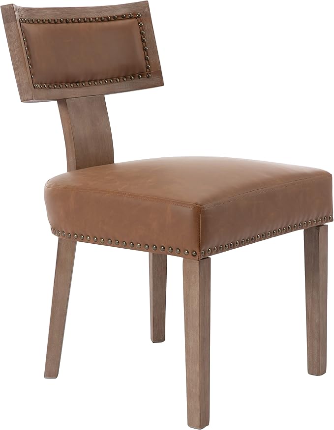 Mid Century Modern Dining Chairs Set of 2 PU Leather Upholstered Kitchen Side...