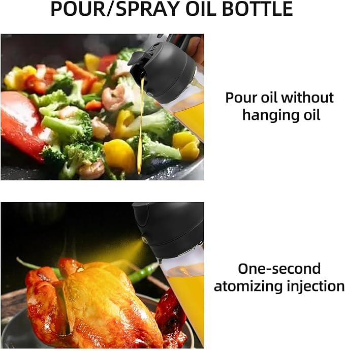 Aovdy Oil Sprayer for Cooking 16oz, 2 in 1 Olive Oil Dispenser and Oil Sprayer - Image 5