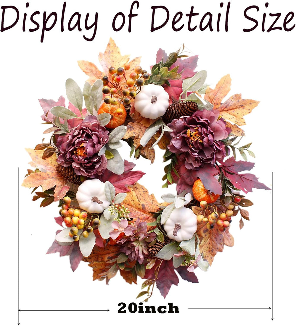 20" Fall Wreaths for Front Door,Autumn Door Wreaths,Fall Decorations for...