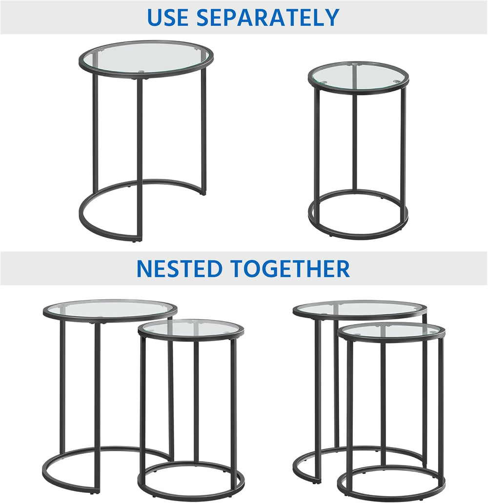 Yaheetech Round Nesting End Table Set of 2,Stacking Side Tables,Coffee Tables...