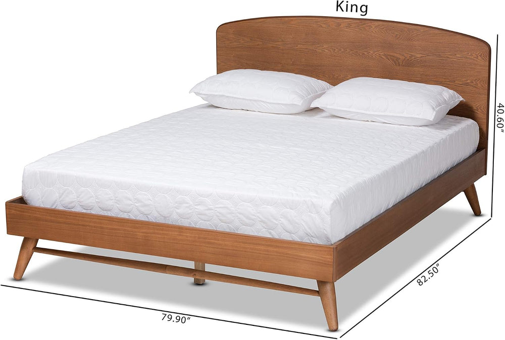 Baxton Studio Keagan Mid-Century Modern Transitional Walnut Brown Finished Wo...