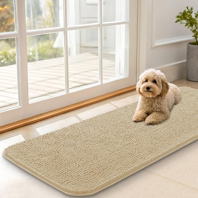 OLANLY Dog Door Mat for Muddy Paws 47x17, Absorbs Moisture and Dirt, Absorbent by OLANLY