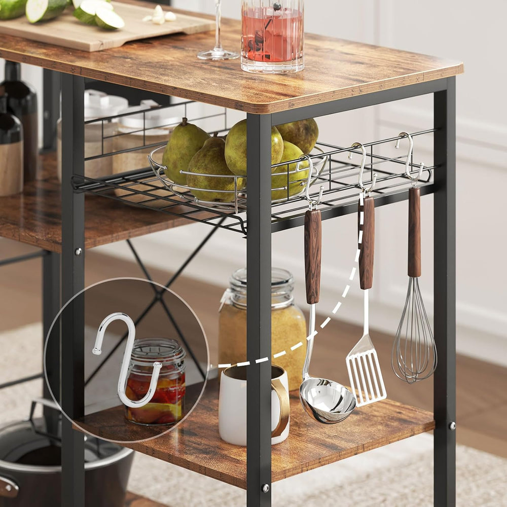 soges 3-Tier Kitchen Baker's Rack, Compact Microwave Stand, Rustic Brown ...