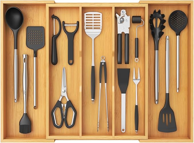 Lifewit Utensil Organizer for Kitchen Drawer, Expandable Cooking Utensil Tray by Lifewit