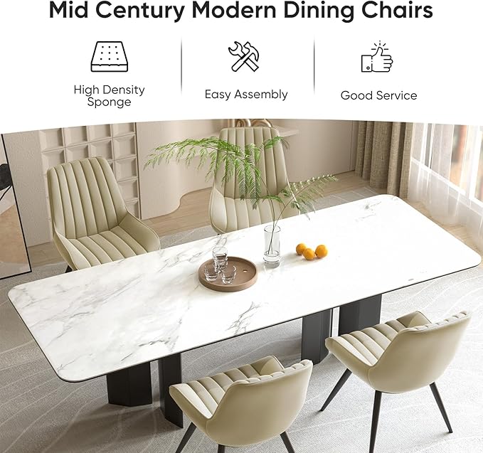 Nalupatio Modern Dining Chairs Set of 4, Comfortable Dining Room Chairs with ...