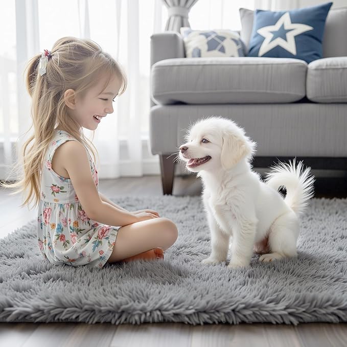 Area Rugs 10x14 Living Room, Shaggy Carpet Soft Plush Furry Bedside Rug Large - Image 6