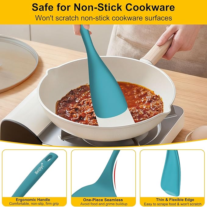Beijiyi Silicone Spatula Set of 4, 600°F Heat Resistant, BPA Free Kitchen - Image 3