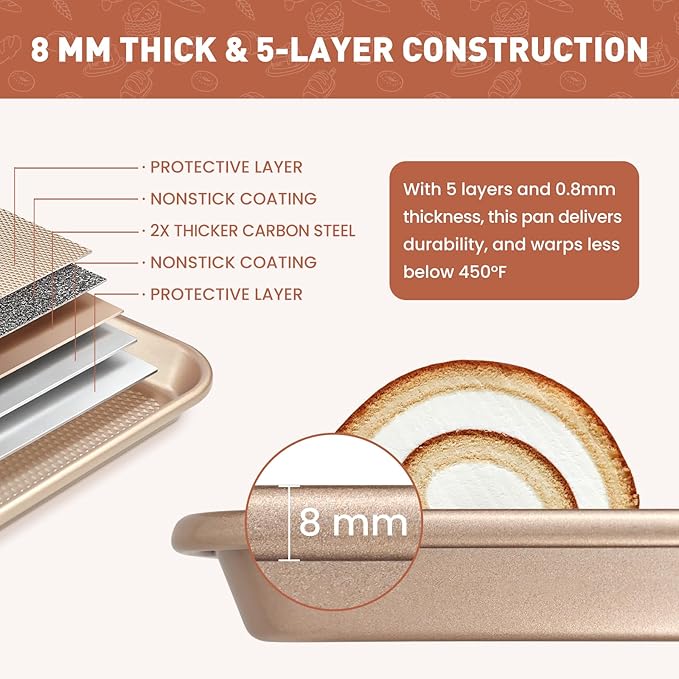 Baking Sheet with Wire Rack Set, 2 Sheet Pans with 2 Cooling Racks, Includes 50 - Image 3