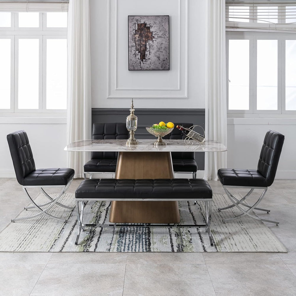 DUOMAY Modern Tufted Ottoman Bench, 45.75" W x 16.5" D x 19.25&quot...
