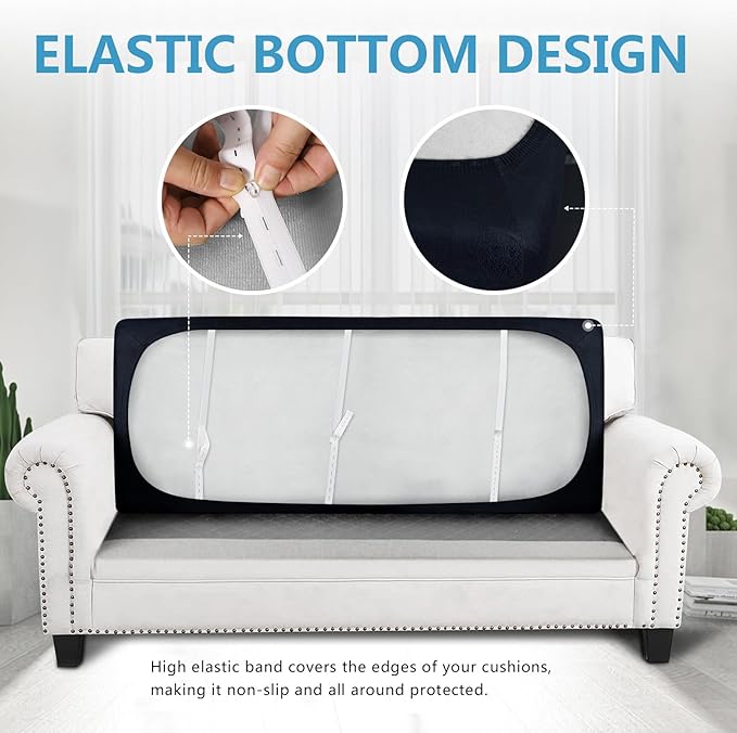 Leather Look Couch Cushion Covers Sofa Seat Slipcovers Sets Couches Furniture - Image 3