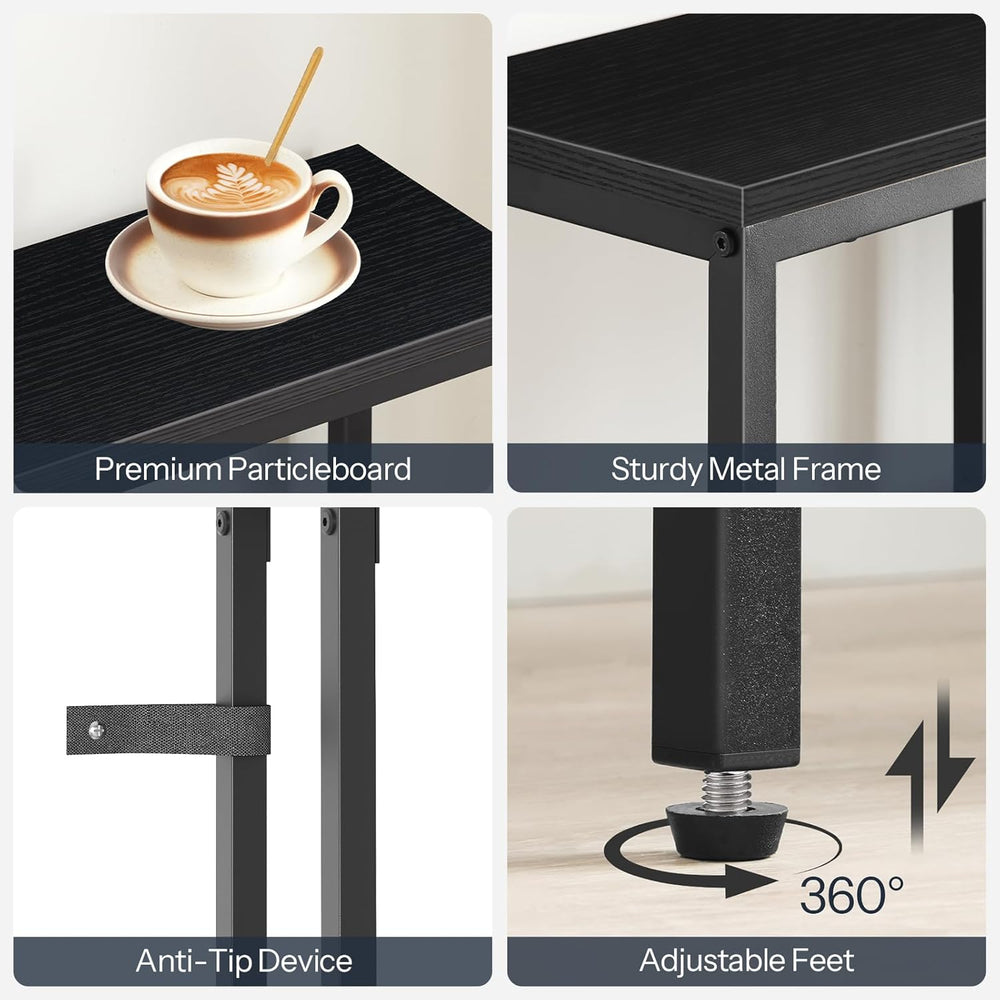 HOOBRO 55.1" Narrow Console Table with Power Outlets, 5.9" Behind C...