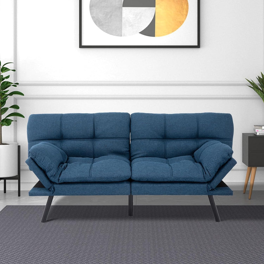 MUUEGM Futon Convertible Sofa Bed, Memory Foam Sleeper Couch,Modern Loveseat ...