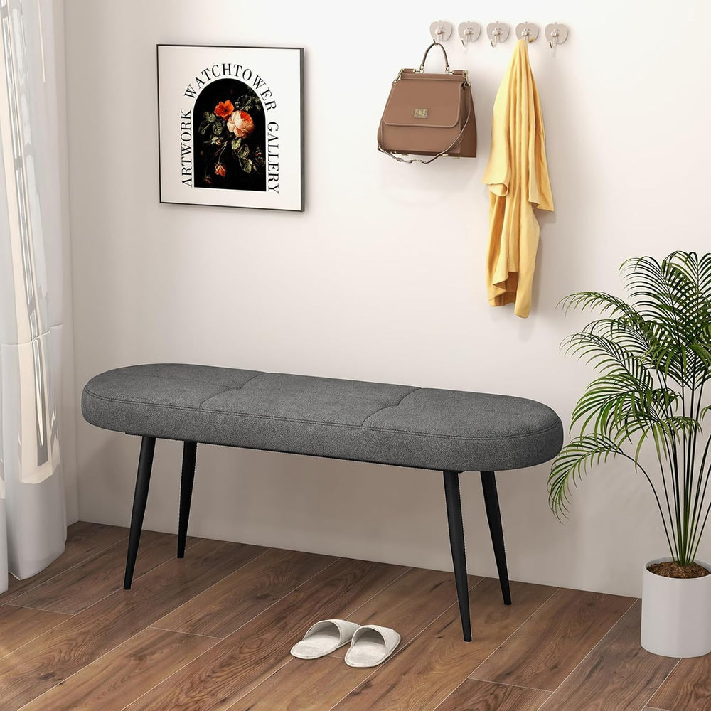 GIANTEX 47 inch Entryway Bench - End of Bed Bench, Upholstered Bench for Bedr...