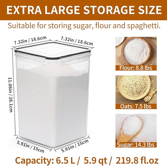 HKJ Chef 4 Pack Extra Large Airtight Food Storage Containers