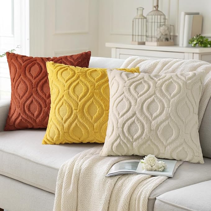 decorUhome Summer Throw Pillow Covers 20x20 Inch Set of 2, Soft Plush Faux Wool - Image 7