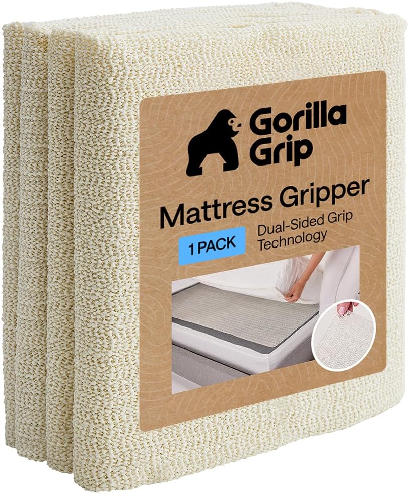 GORILLA GRIP Non Slip Mattress Gripper, Slide Stopper, 54 x 72 Queen