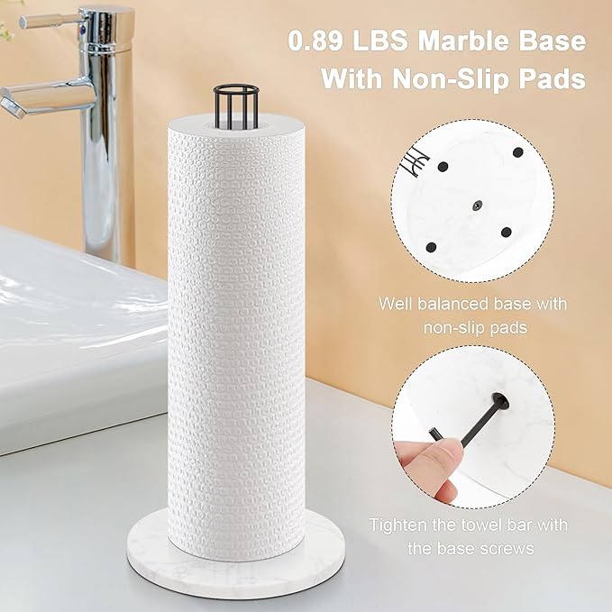NearMoon Paper Towel Holder Countertop, Sturdy Metal Paper Towel Stand Dispenser - Image 6