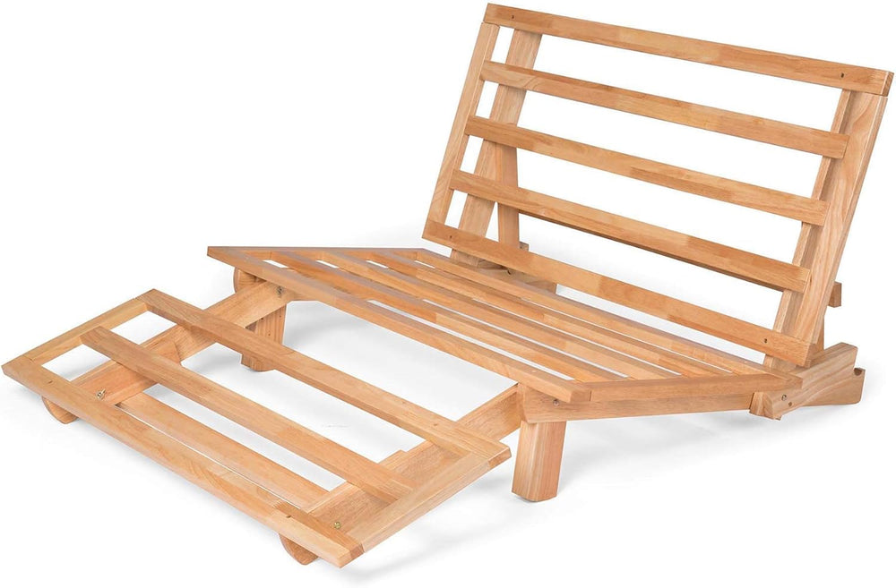 Nirvana Futons Tri-Fold Wood Futon Frame Full Size Sofa Bed Lounger - (Afford...