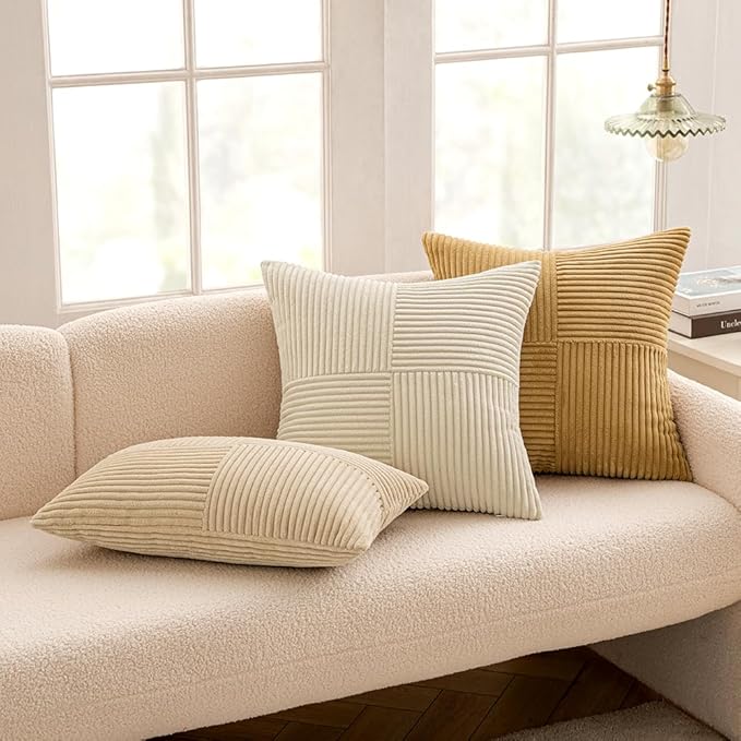 MIULEE Cream Decorative Throw Pillow Covers 18x18 Inch - Image 5