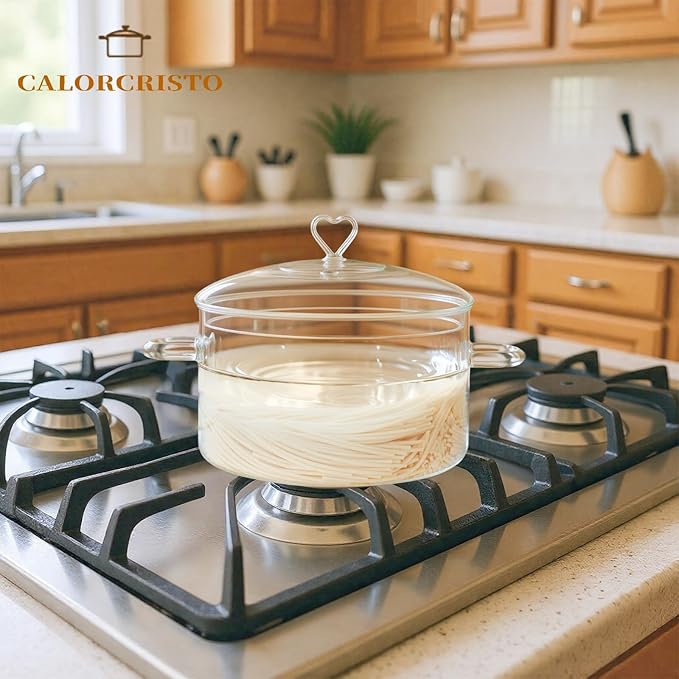 3 L Glass Cooking Pot with Lid, Glass Simmer Pot, Save Energy, Heat Resistant - Image 3