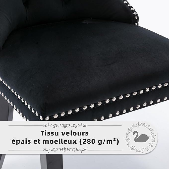 Velvet Upholstered Dining Chairs Set of 8, Modern Style Kitchen Side Chairs w...