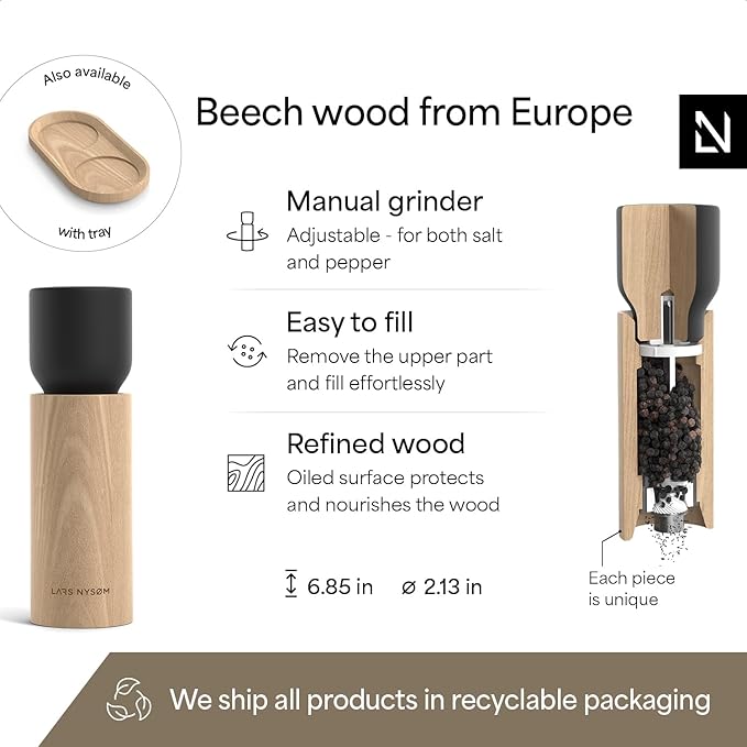 LARS NYSØM Wooden Salt and Pepper Grinder Set Manual - Image 4