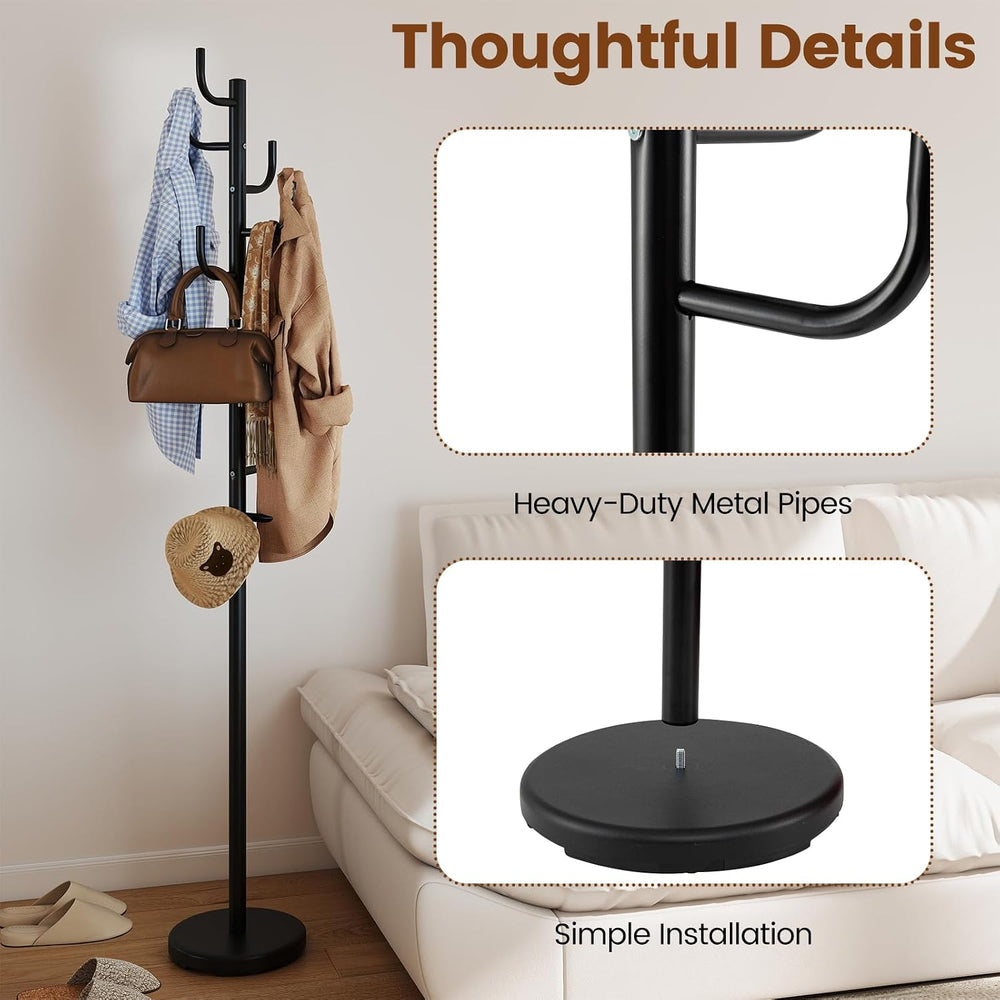 Giantex Heavy-Duty Coat Rack Freestanding, 69" Metal Cactus Clothes Stan...