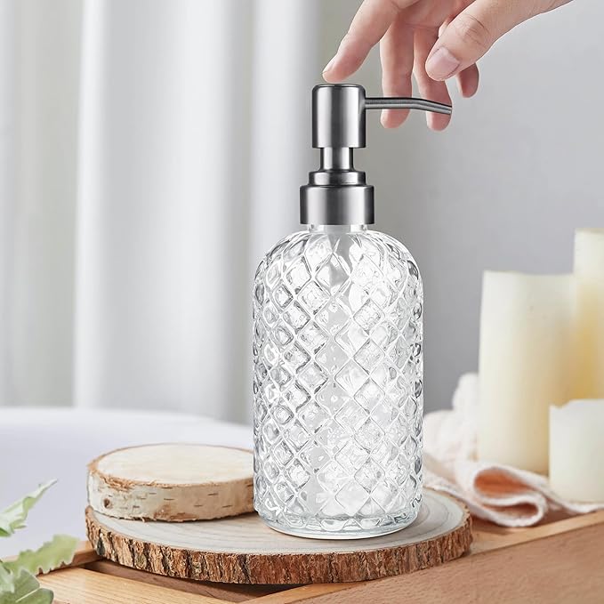 14 Oz Refillable Glass Soap Dispenser - Image 4