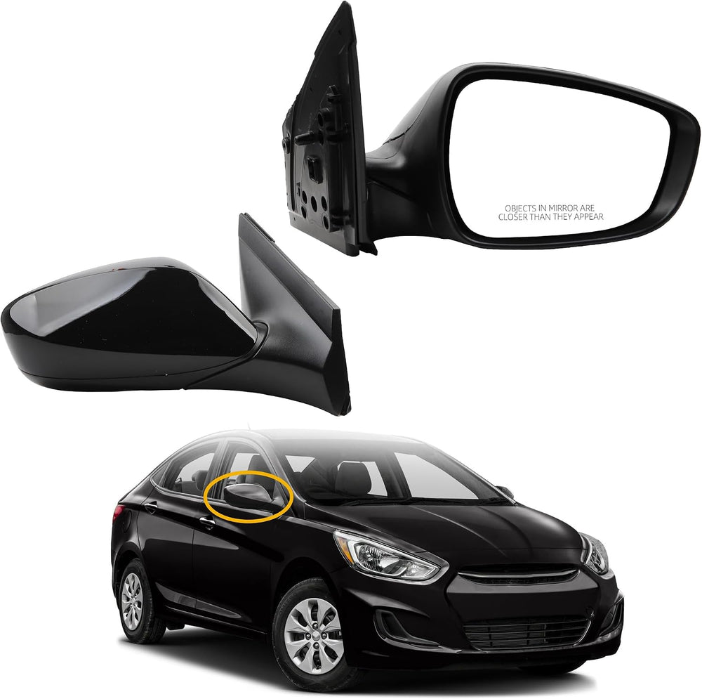 Dasbecan Right Side Mirror Compatible with 12-17 Hyundai Accent Black 3 pin