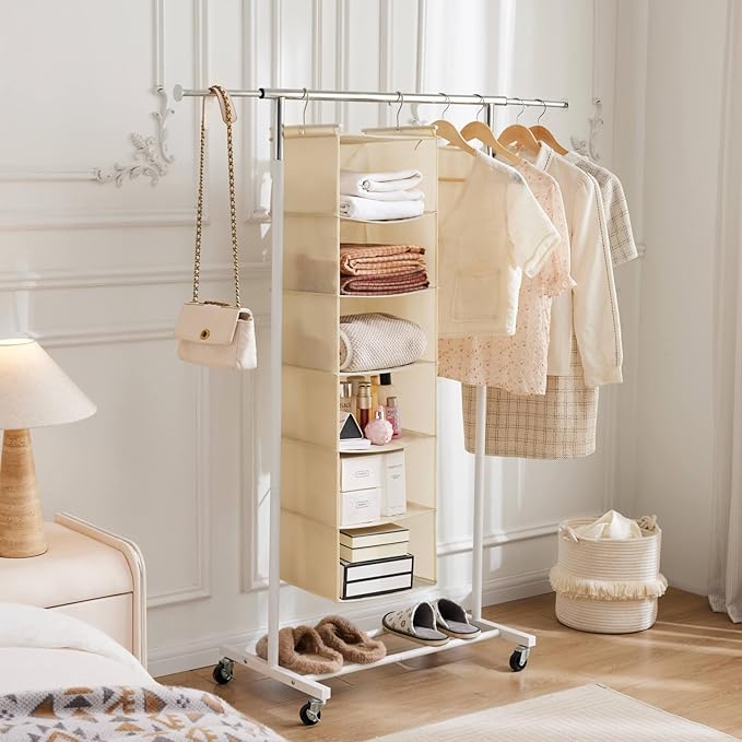 MAX Houser 6 Tier Shelf Hanging Closet Organizer, Closet Hanging Shelf - Image 8