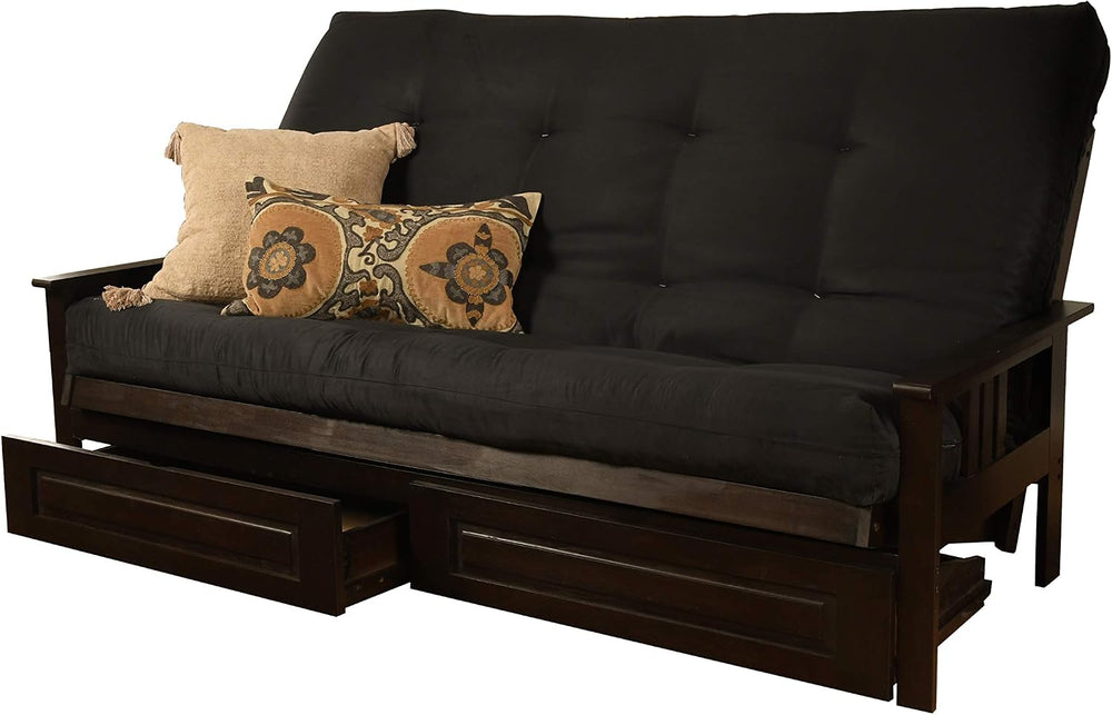Kodiak Furniture Monterey Queen-size Futon, Storage Drawers, Espresso Finish ...