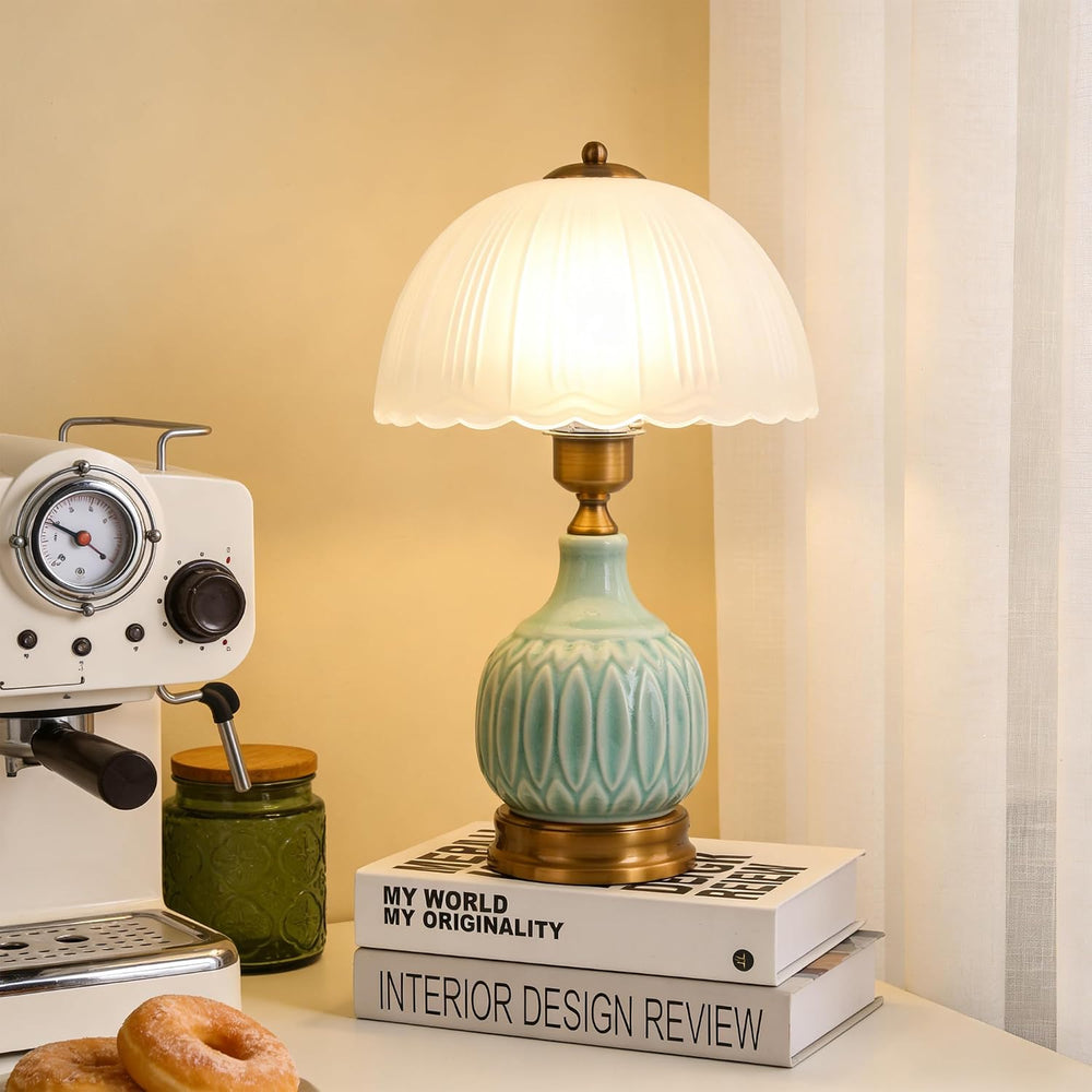 Table Lamps Ceramic Retro Lamp for Living Room,15." Modern Bedside Night...
