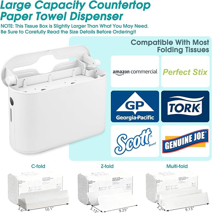 Multifold Paper Towel Dispenser Countertop, Commercial Hand Towel Dispenser - Image 7