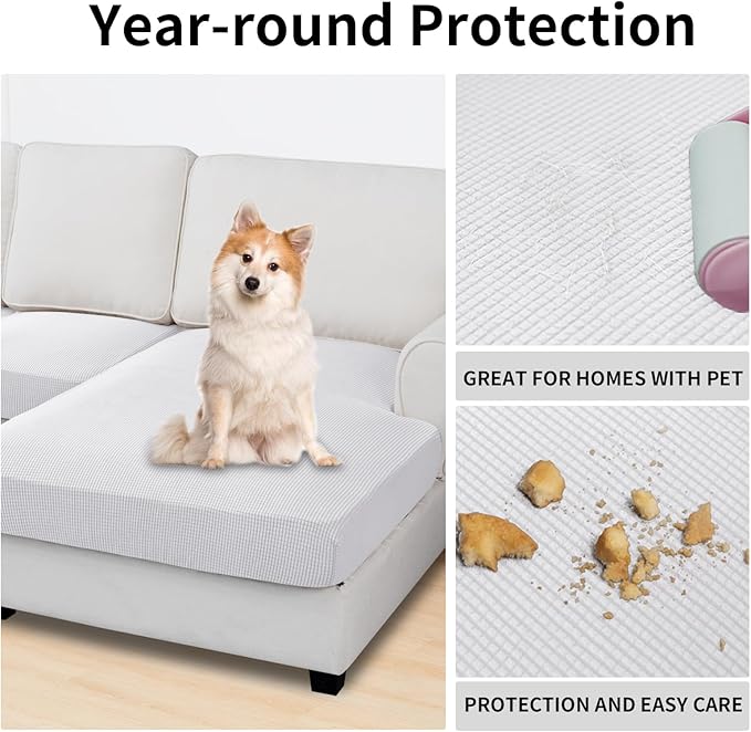 Easy-Going Stretch 4 Pieces Couch Cushion Covers - Image 3