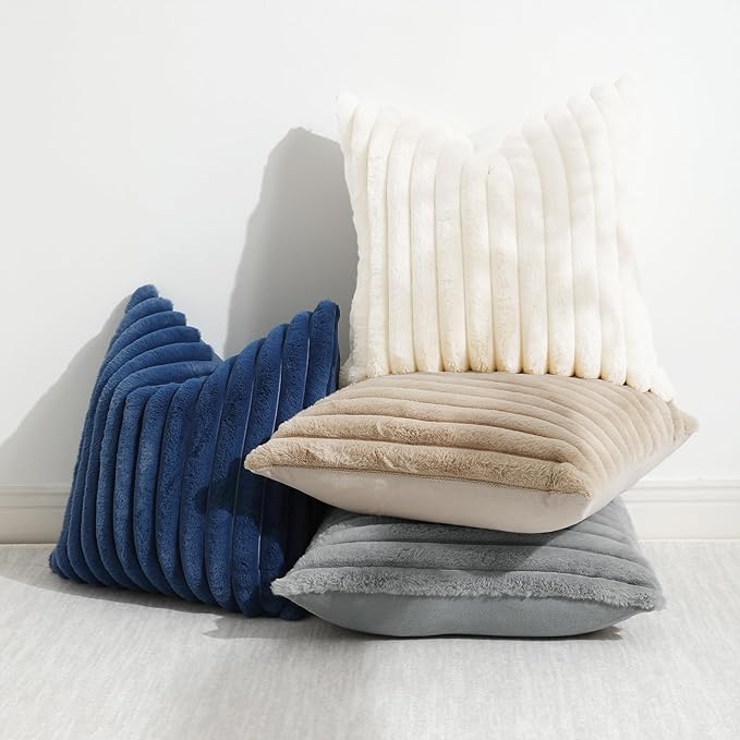 decorUhome Cozy Faux Fur Throw Pillow Covers 12x20 Set of 2 Decorative Soft - Image 5